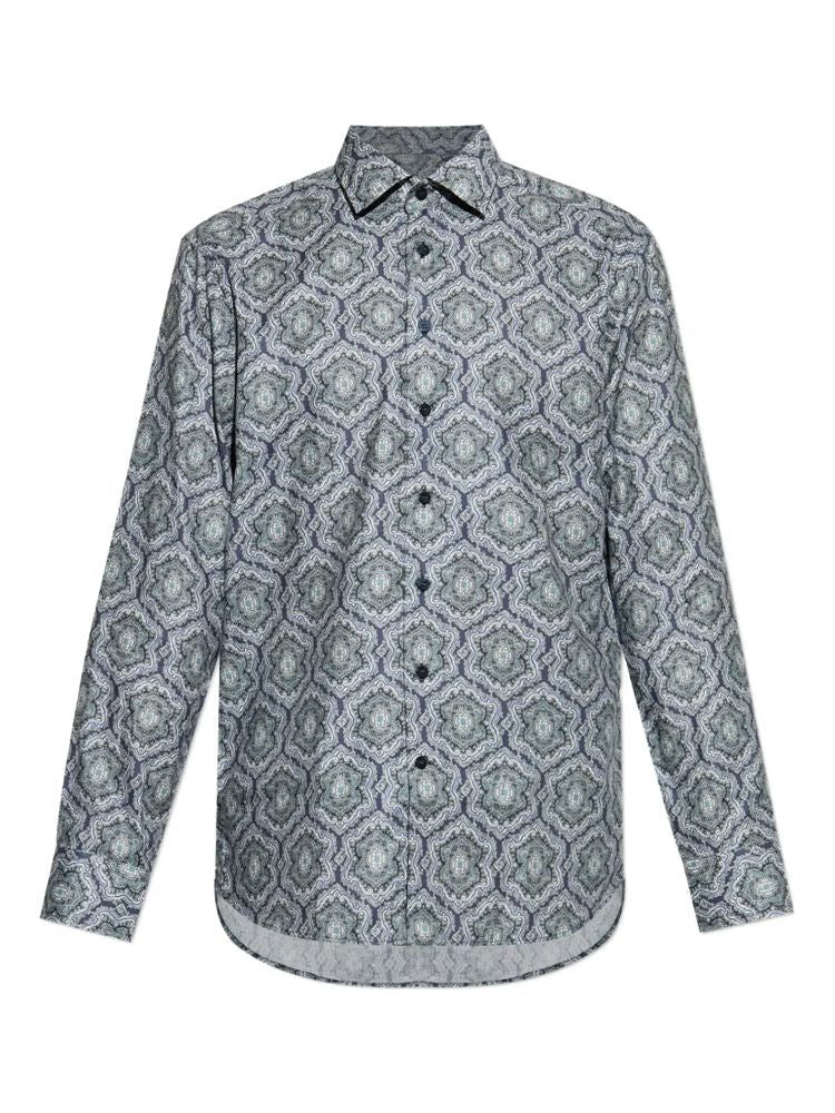 Etro Multicolour Roma Geometric Pattern Cotton Long-Sleeve Shirt