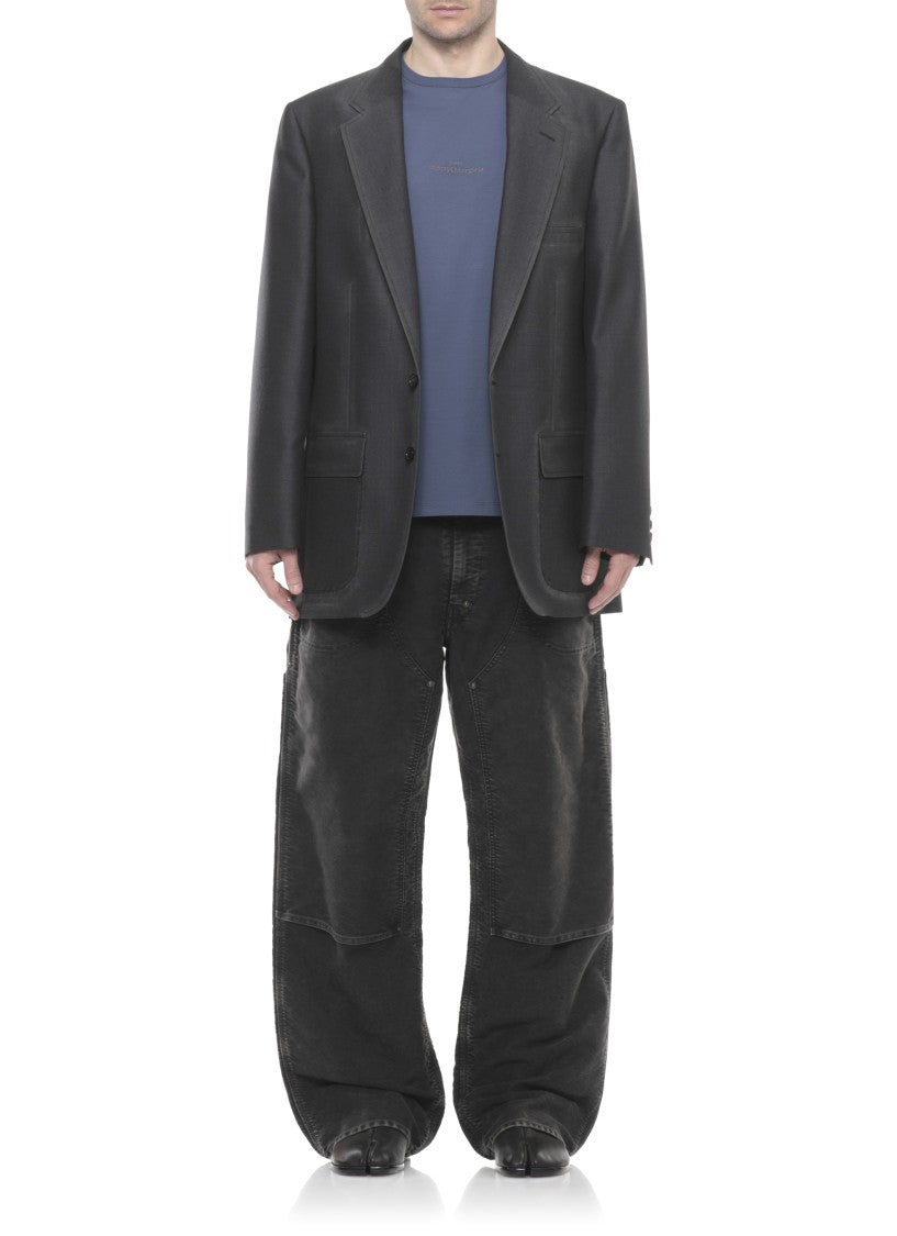 Maison Margiela Blue Logoed Cotton T-Shirt