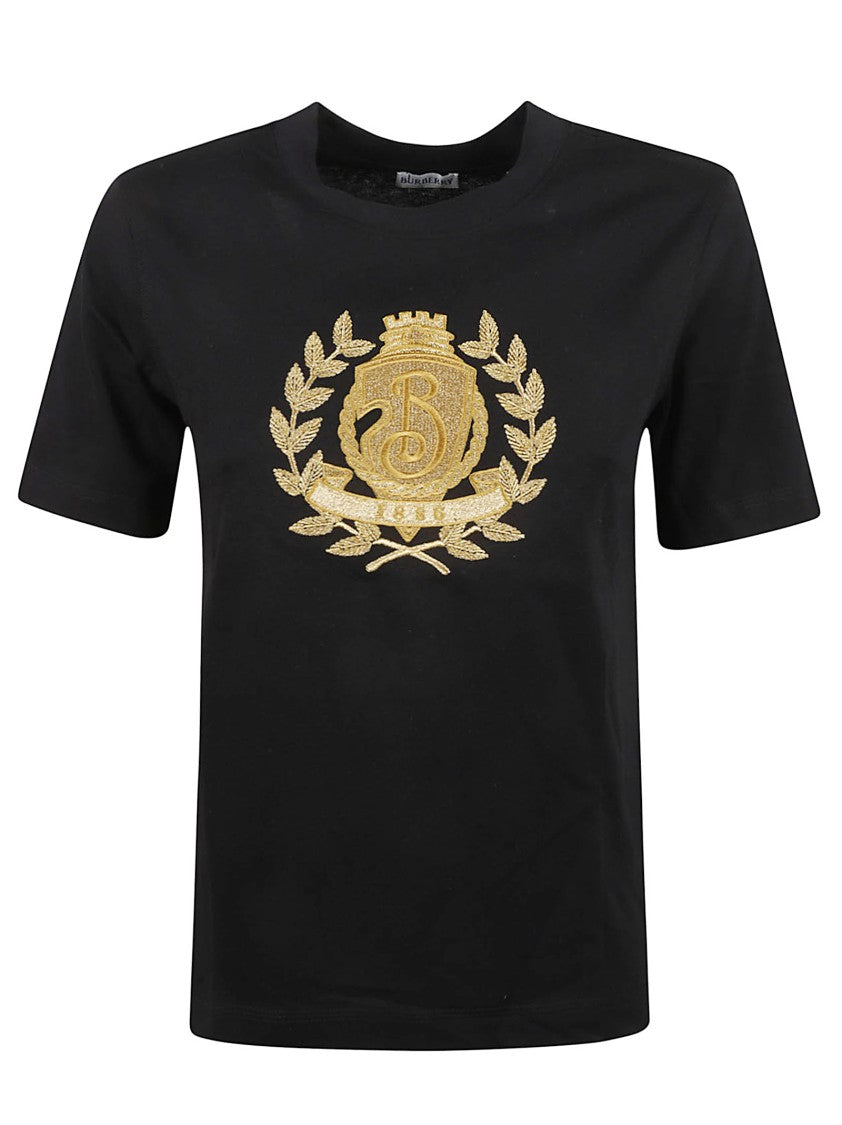 Burberry Classic Black T-Shirt With Gold Emblem
