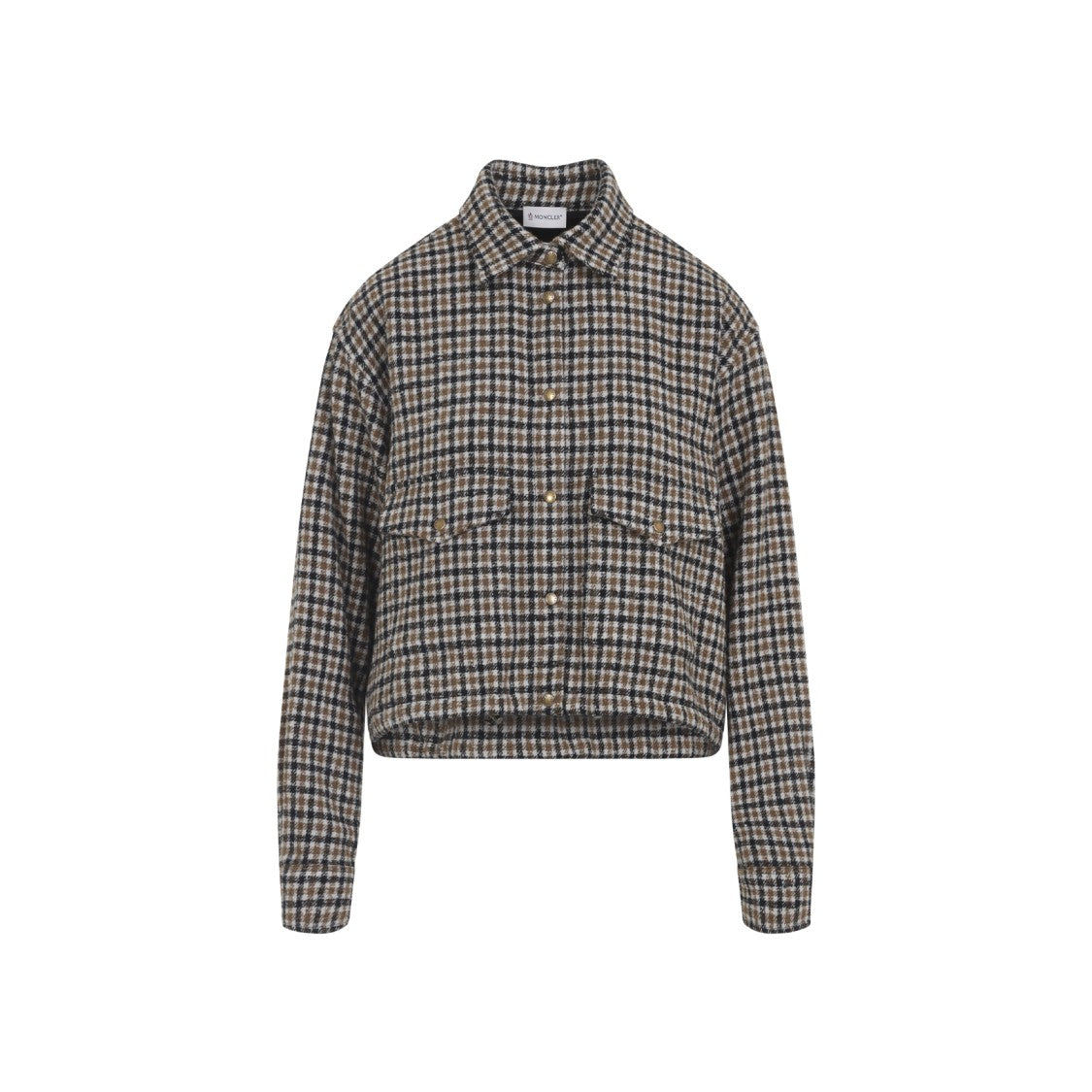 Moncler Asymmetric Hem Grey Wool Shirt