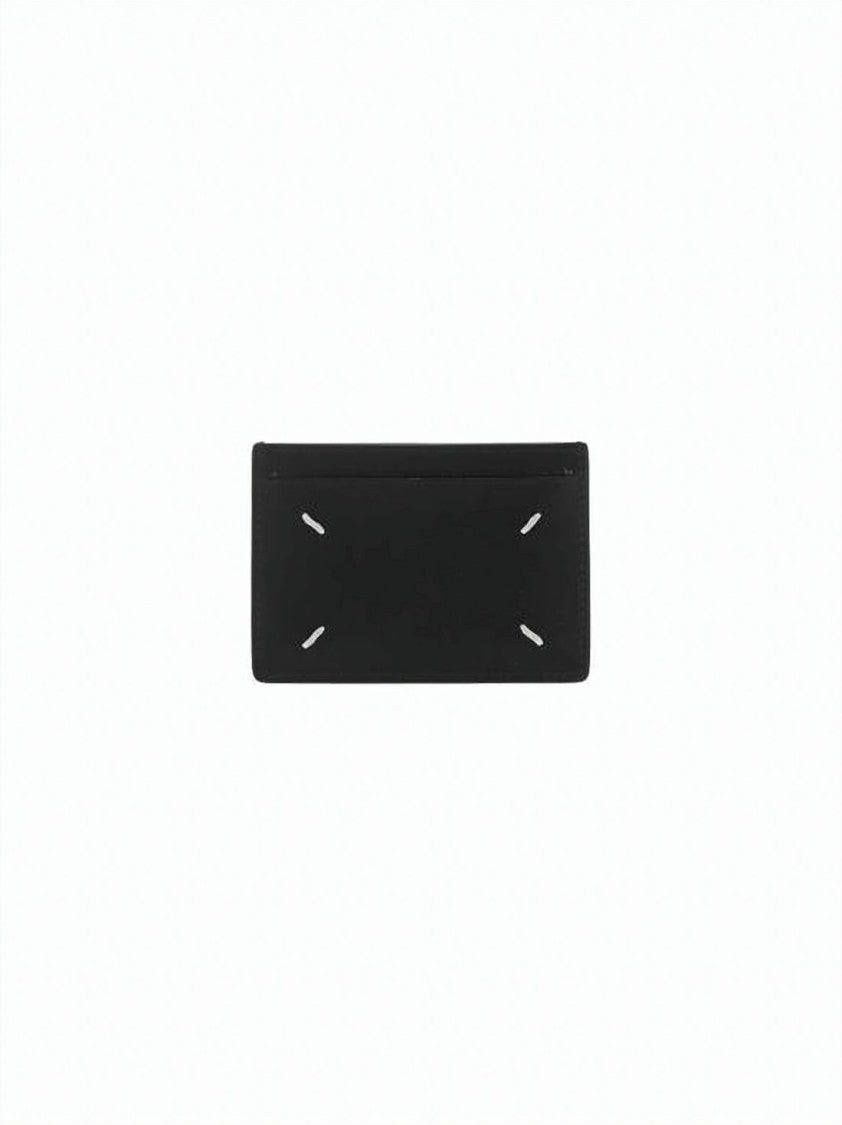 Maison Margiela Textured Calf Leather Card Holder With Signature Stitches