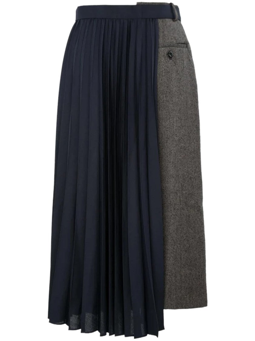 Sacai Double Faced Herringbone Suiting Skirt