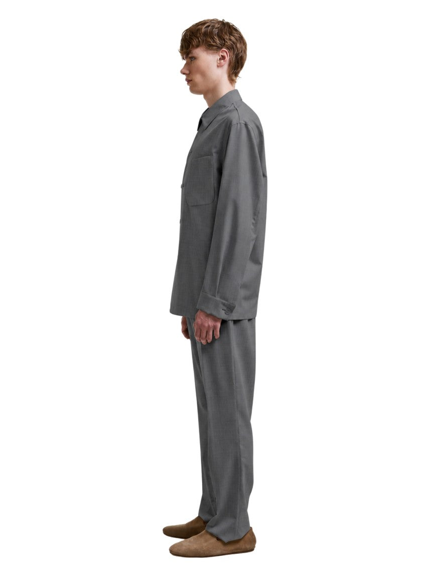 Hevo Lightweight Wool Blend Overshirt With Five-Button Closure