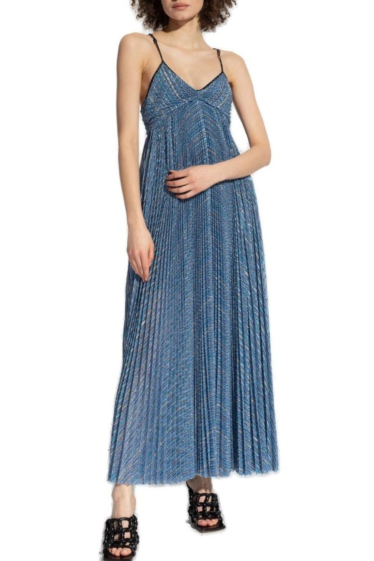 Forte Forte Lurex Pliss' Tulle Slip Dress