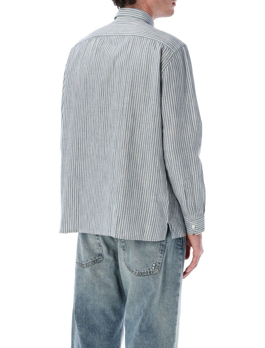 Salvatore Piccolo Tahiti Vertical Stripe Cotton Long Shirt