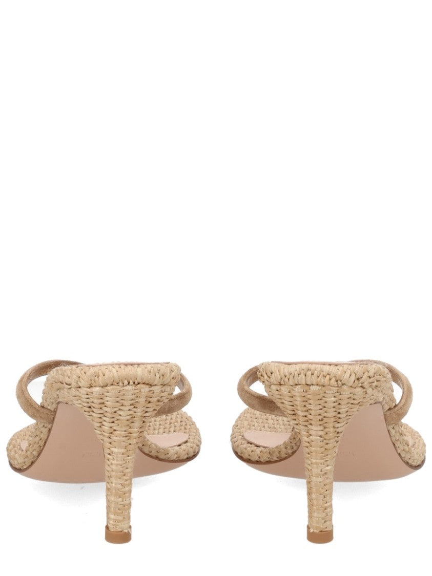 Gianvito Rossi Woven Thong Sandals With 7 Cm Heels