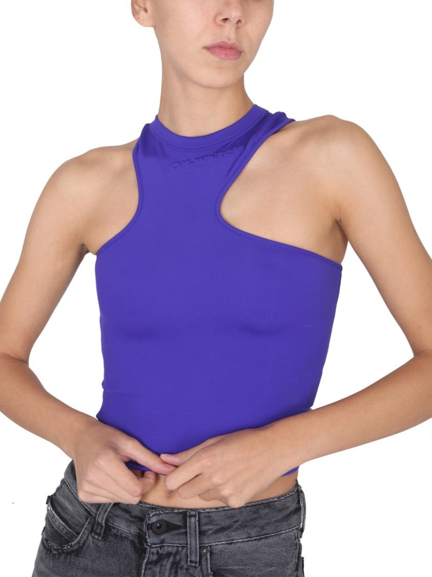 Off-White Asymmetric Fitted Top