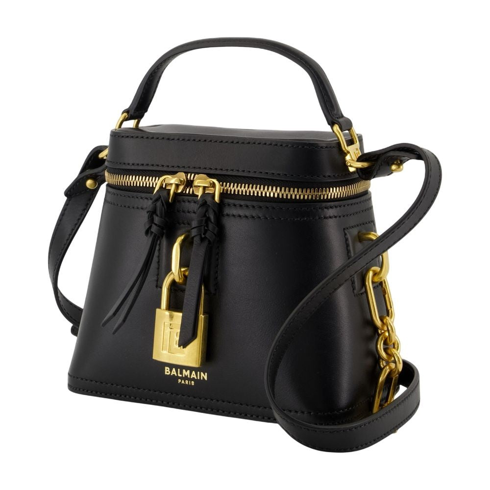 Balmain Pulse Vanity-Waxy Bag - Leather - Black