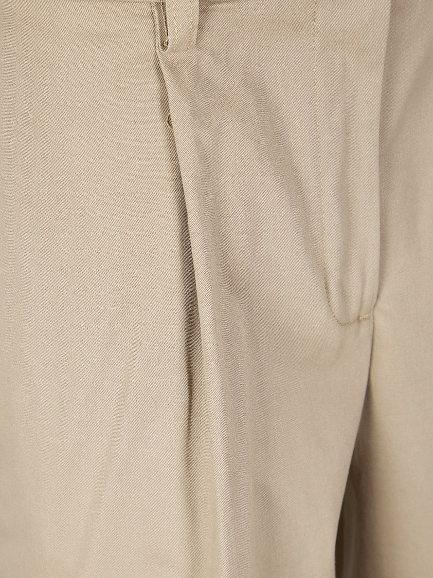 The Latest Beige Deva Pleated Gabardine Trousers
