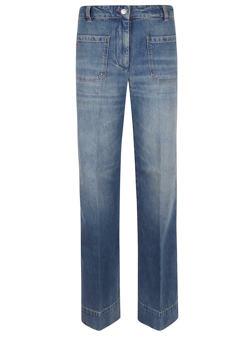 Victoria Beckham High-Waisted Light Blue Straight-Leg Jeans