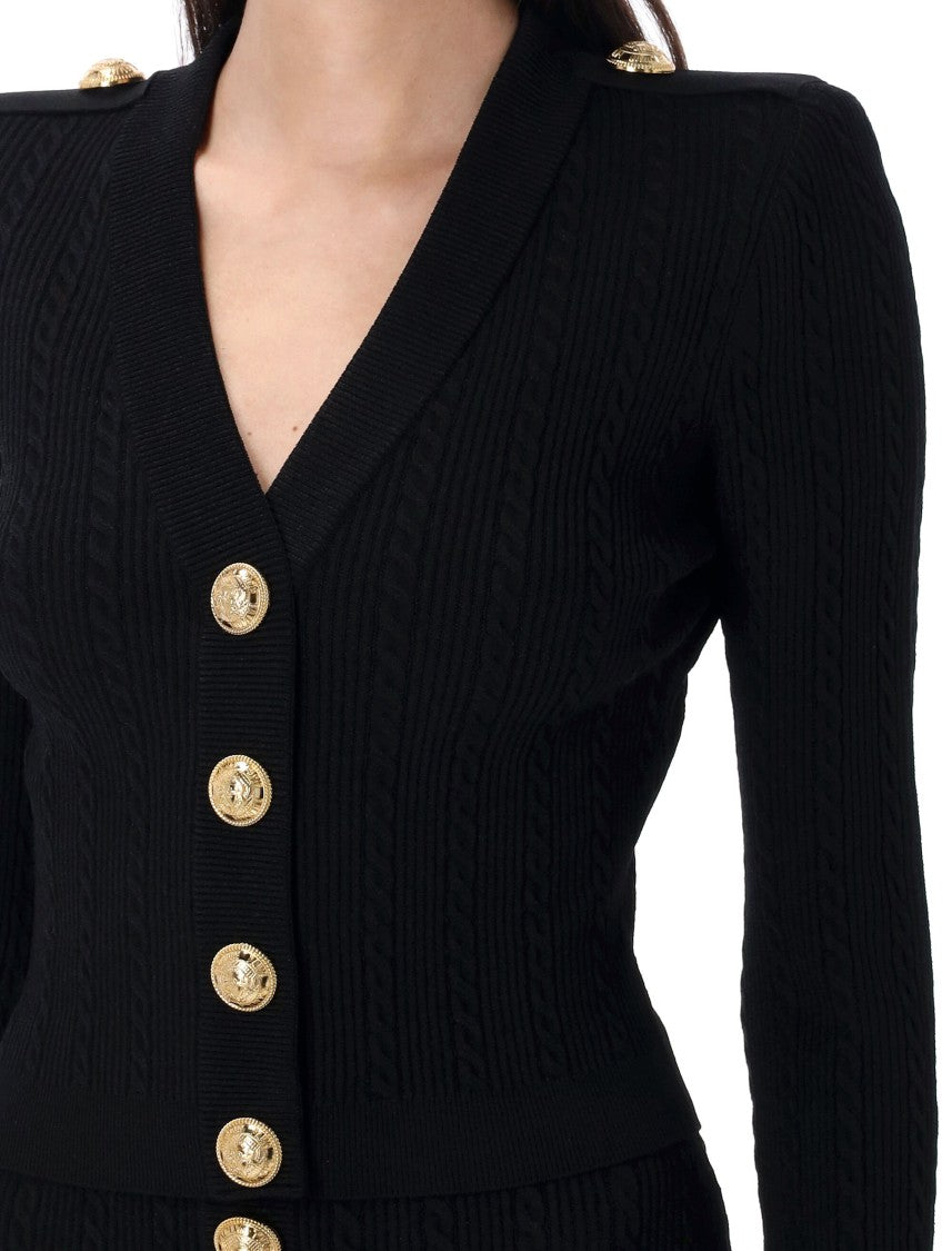 Balmain V Neck Buttoned Cardigan