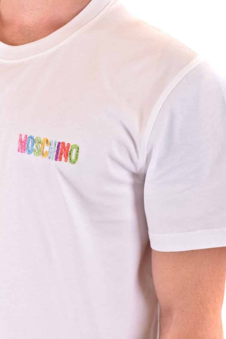 Moschino Classic White Short-Sleeve Tee With Iconic Logo