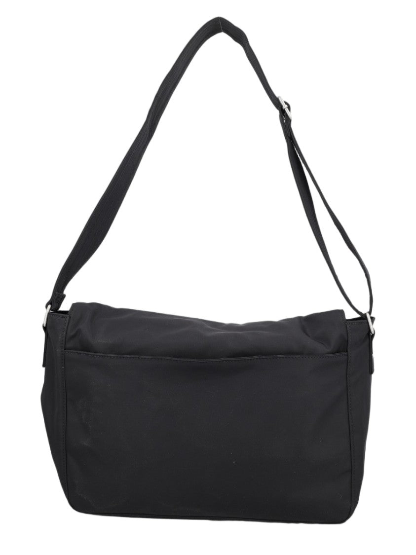 A.P.C. Rectangular Black Shoulder Bag With Silver-Tone Buckles