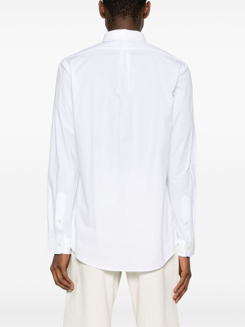 Polo Ralph Lauren White Cotton Shirt With Curved Hem