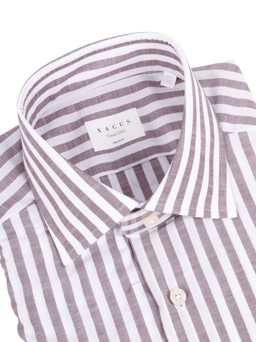 Xacus Vertical Striped Structured Collar Shirt