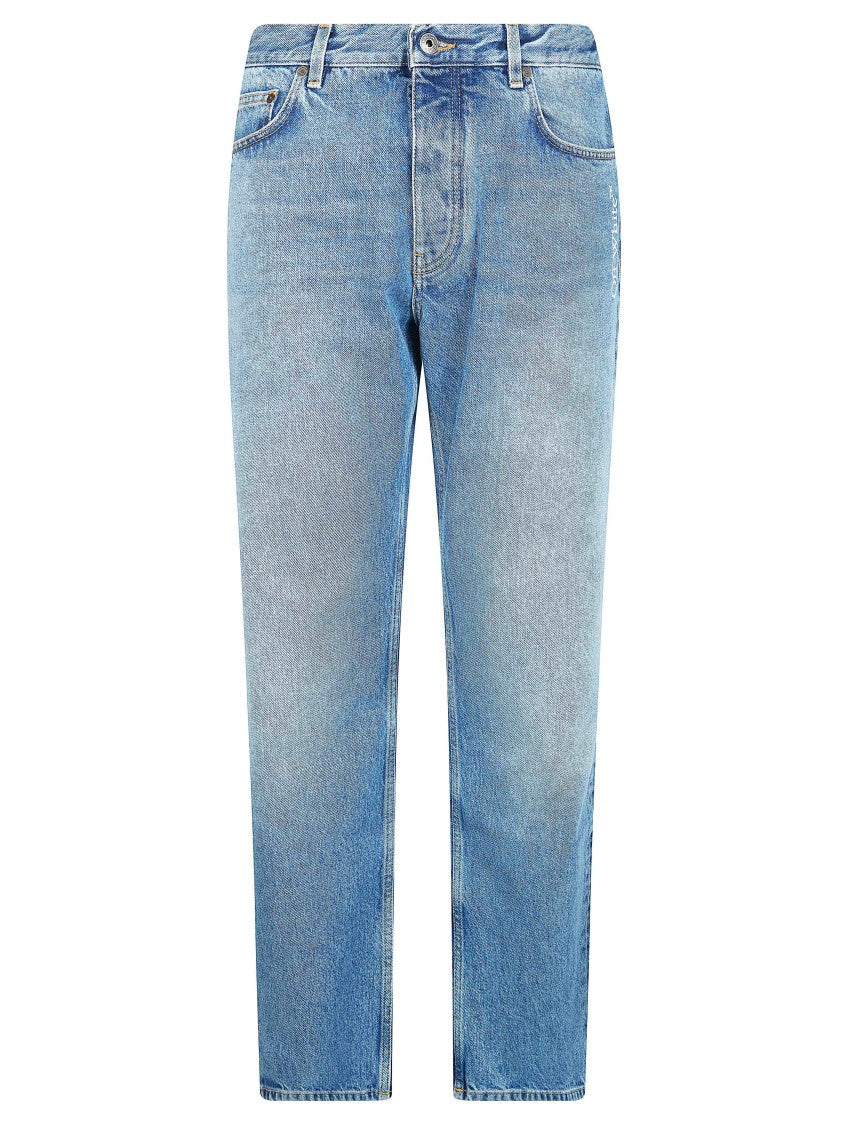 Off-White Slim Arrow Light Blue Faded Jeans