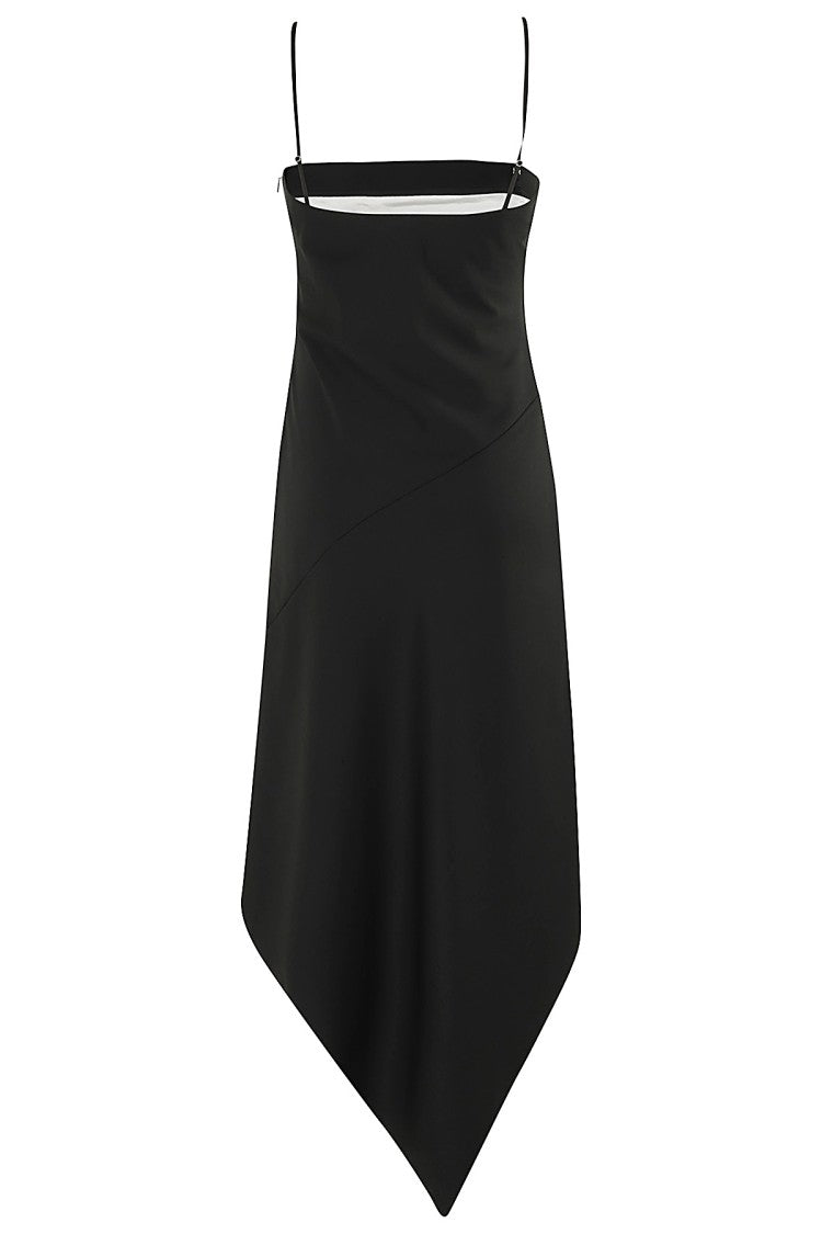 Helmut Lang Asymmetrical Hem Midi Dress