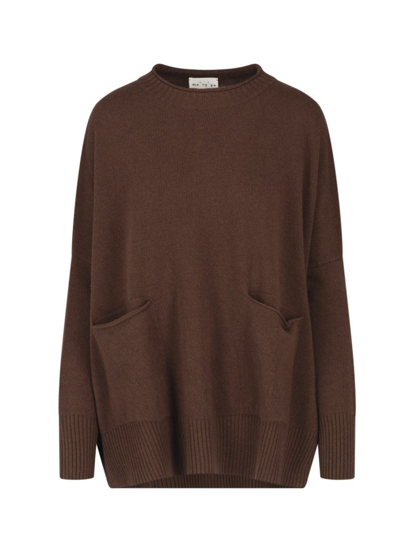 Ma'ry'ya Brown Virgin Wool And Cashmere Knit Sweater