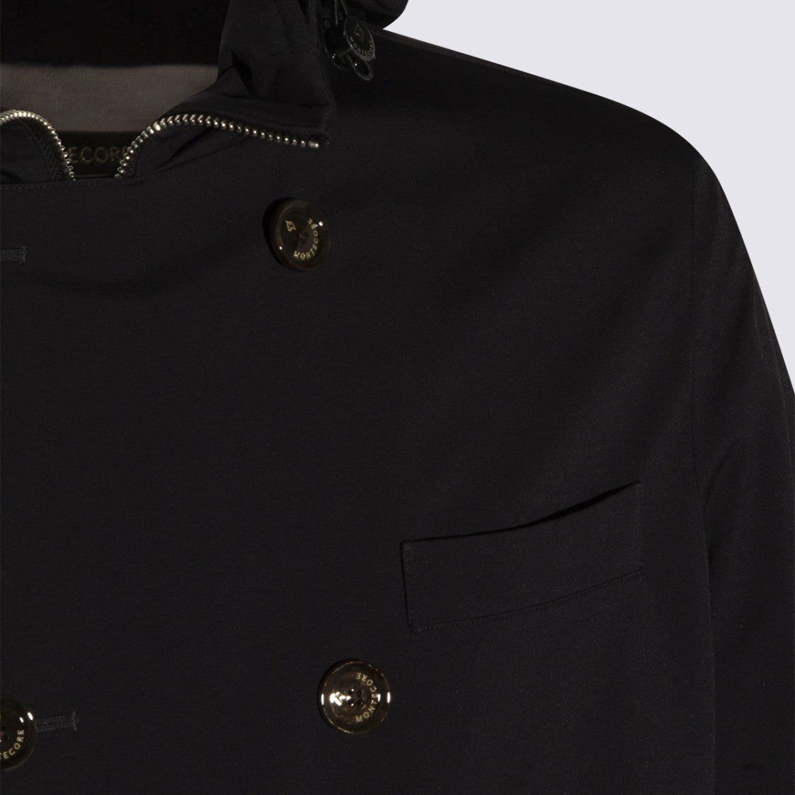 Montecore Double-Breasted Tailored Coat With Hidden Hood