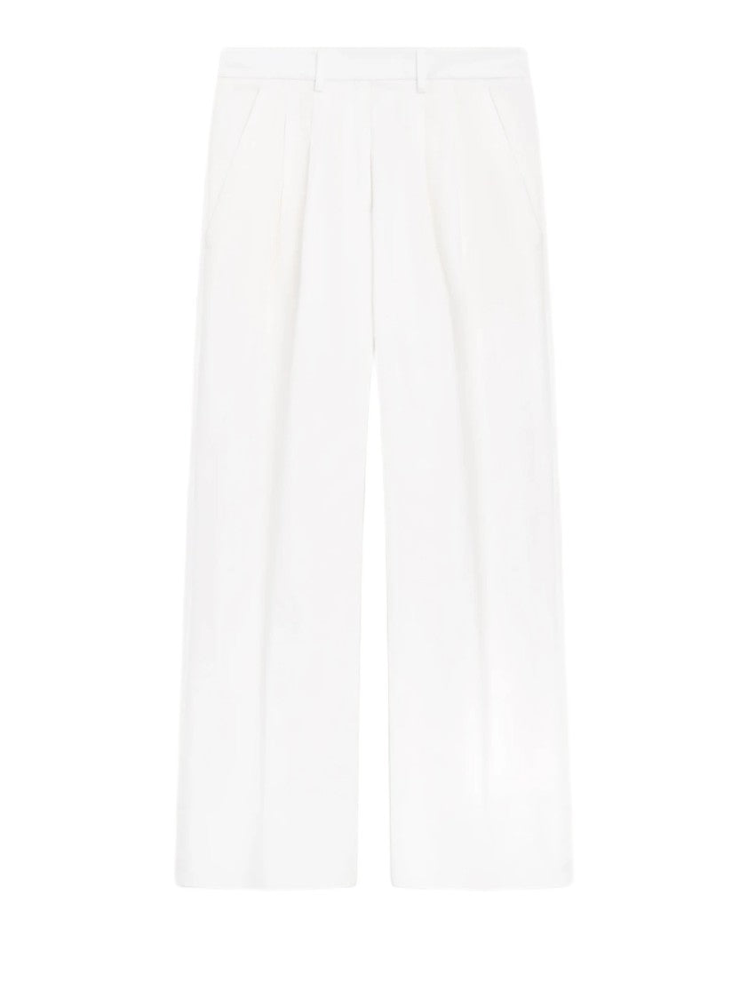 Pt0w High-Waisted Wide-Leg Trousers With Front Pleats And Tailored Finish