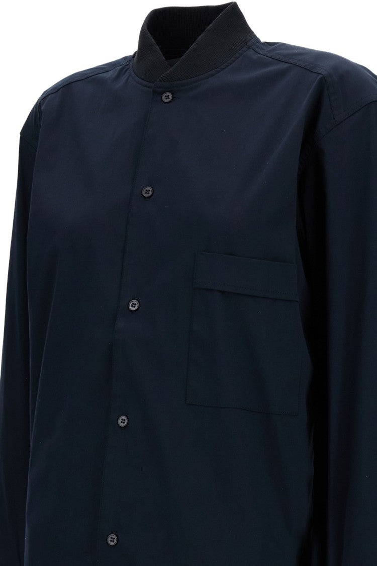 Plan C Casual Sport Shirt With Ribbed Trim