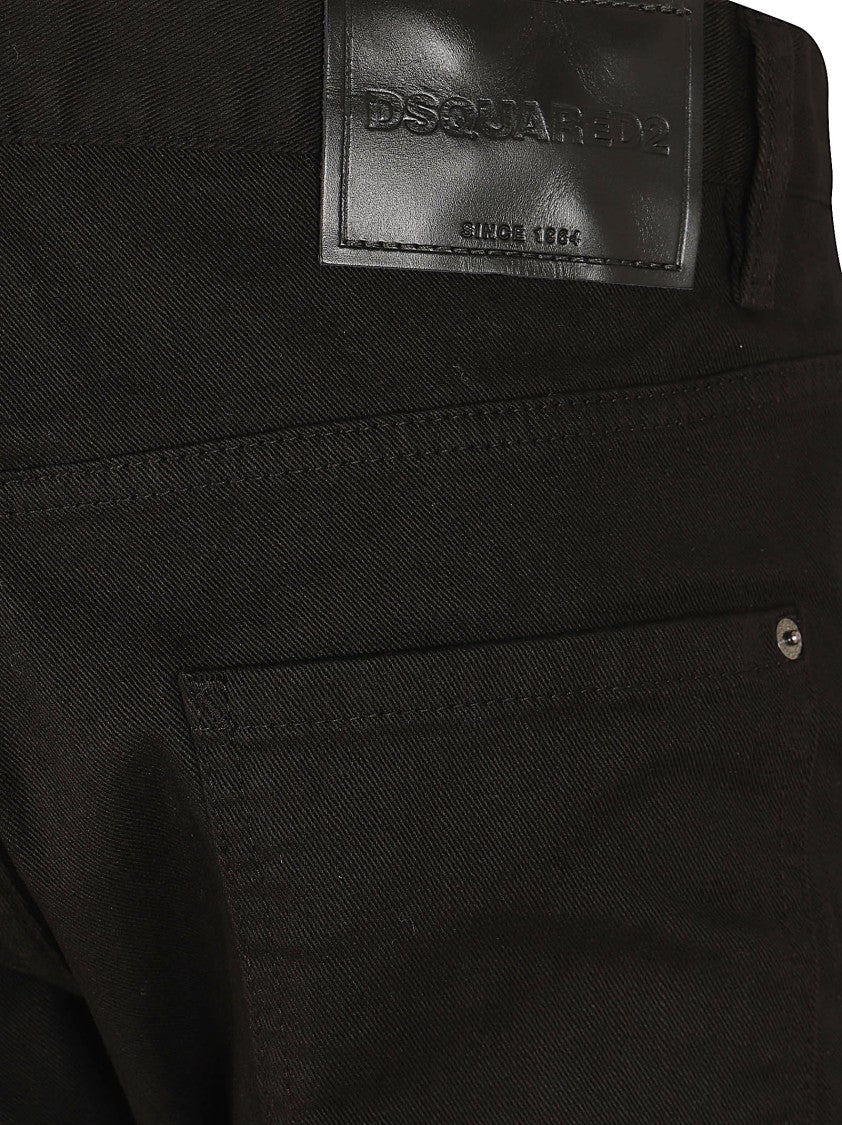 Dsquared2 Slim-Fit Black Jeans With Iconic Logo Detail