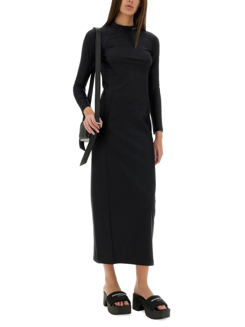 T By Alexander Wang Long Dress With Logo