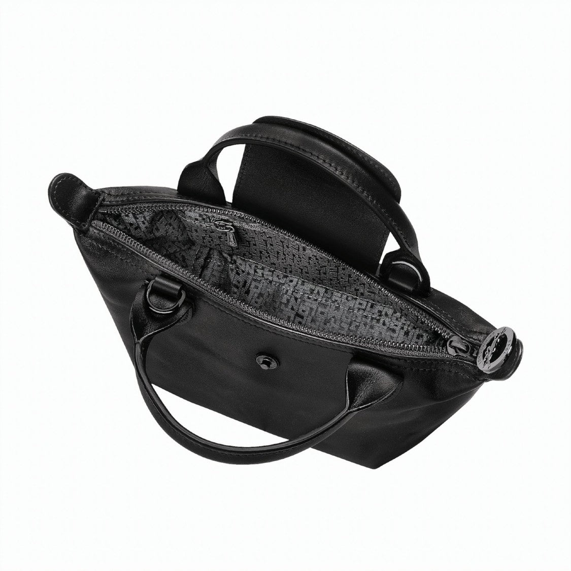 Longchamp Structured Black Calf Leather Mini Handbag
