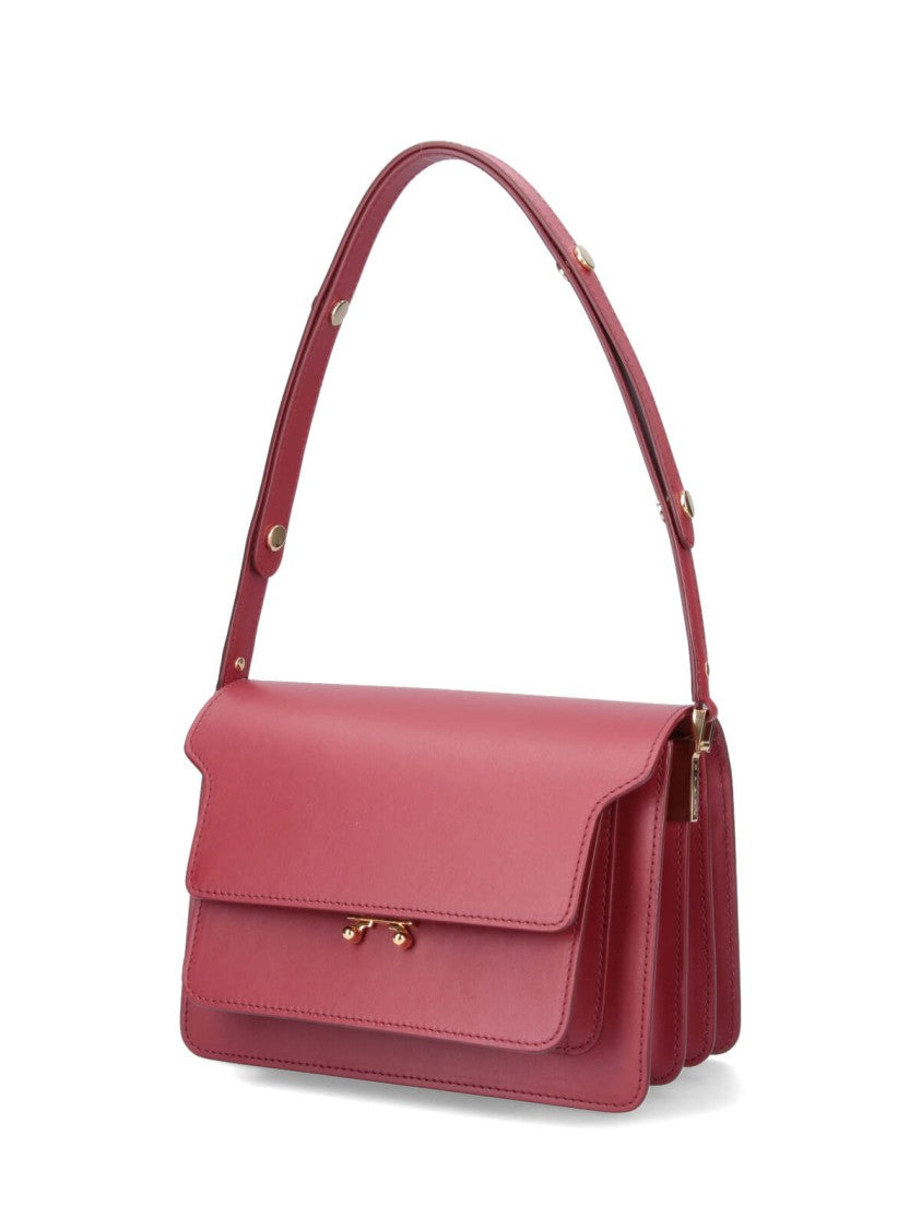 Marni "Trunk" Medium Red Leather Crossbody Bag