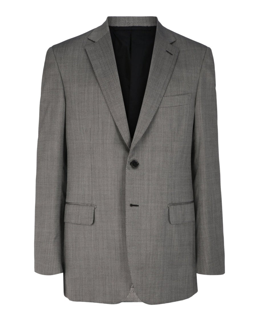 Brioni Single-Breasted Blazer With Notched Lapels And Textured Fabric