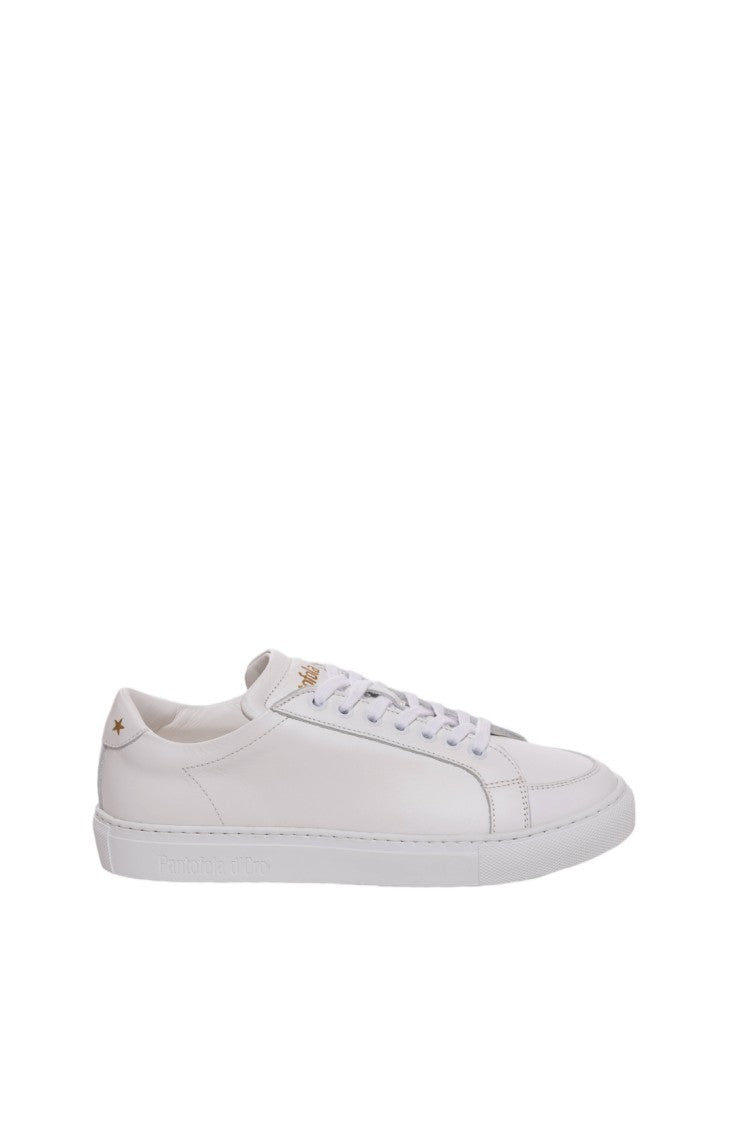 Pantofola D'oro White Fine-Grain Calf Cushioned Midsole Sneakers