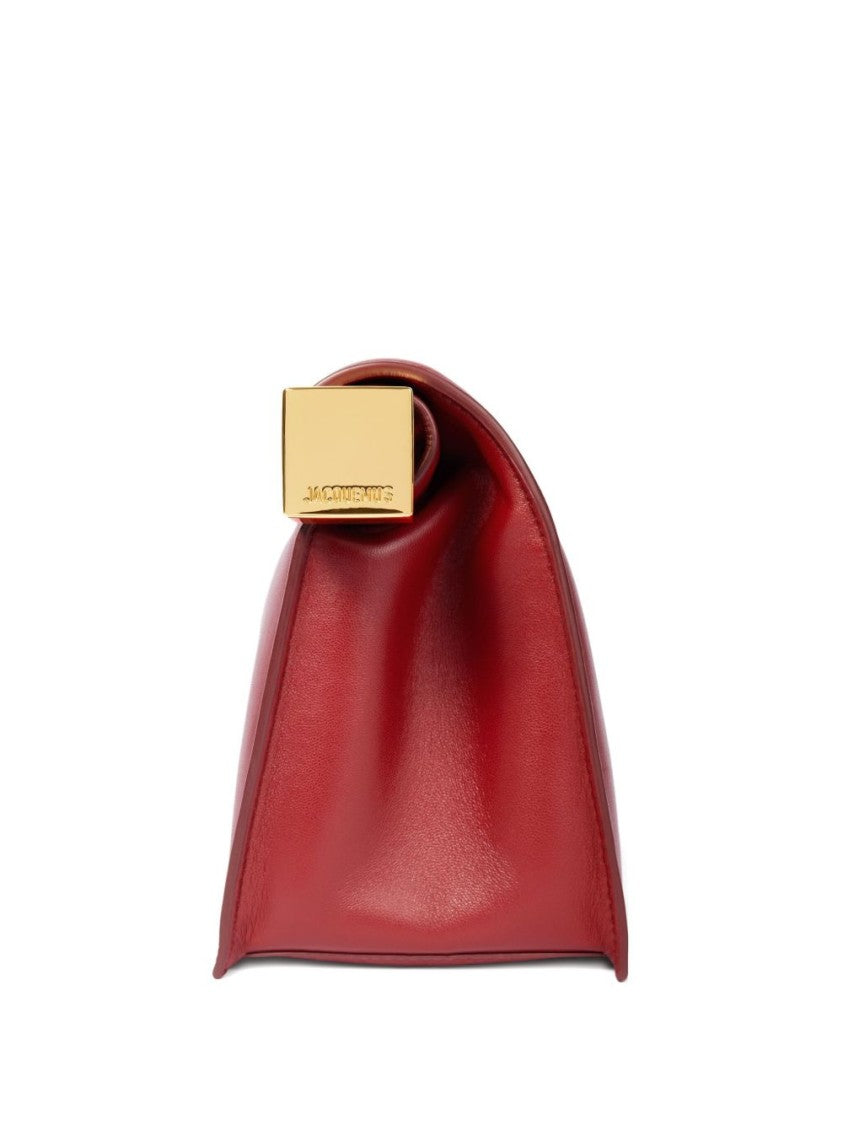 Jacquemus Folded Dark Red Leather Handbag