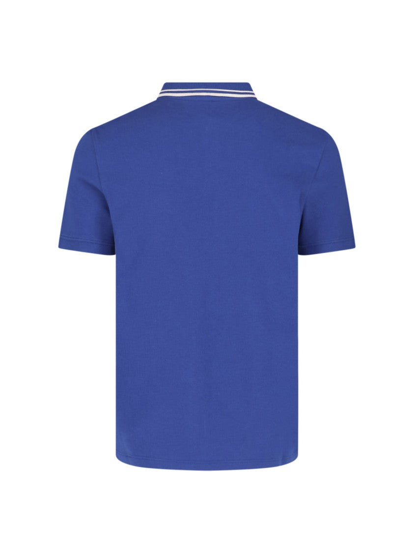 Valentino Logo Polo Shirt In Blue Cotton, Classic Collar