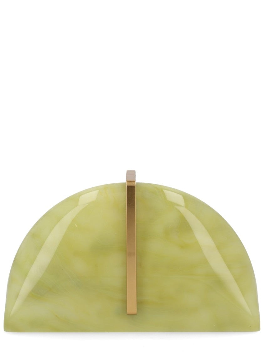 Cult Gaia Laguna Marbled Acrylic Gold Clutch
