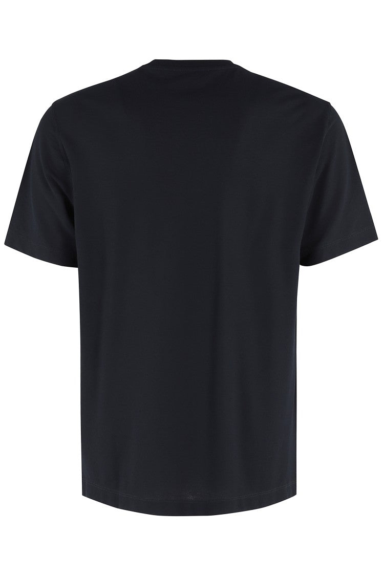 Zanone Short-Sleeve Round Neck T-Shirt In Deep Blue