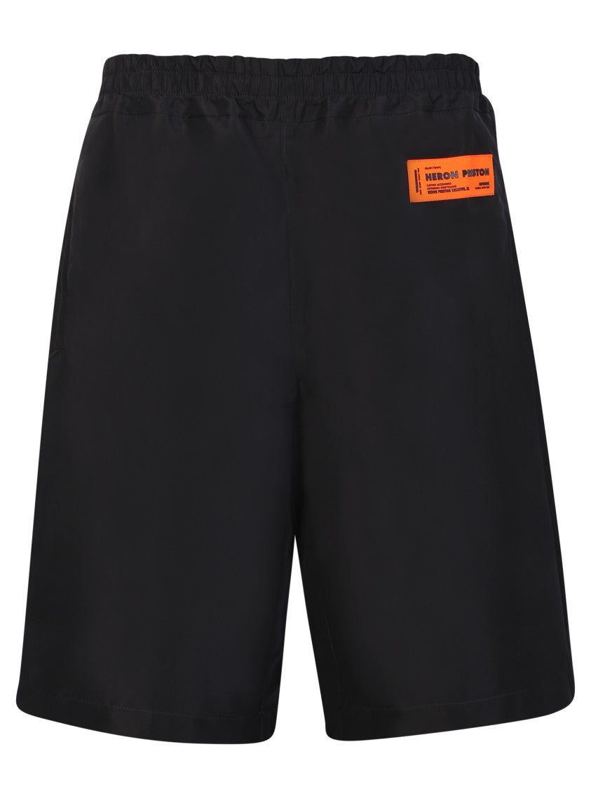 Heron Preston Black Logo Patch Shorts