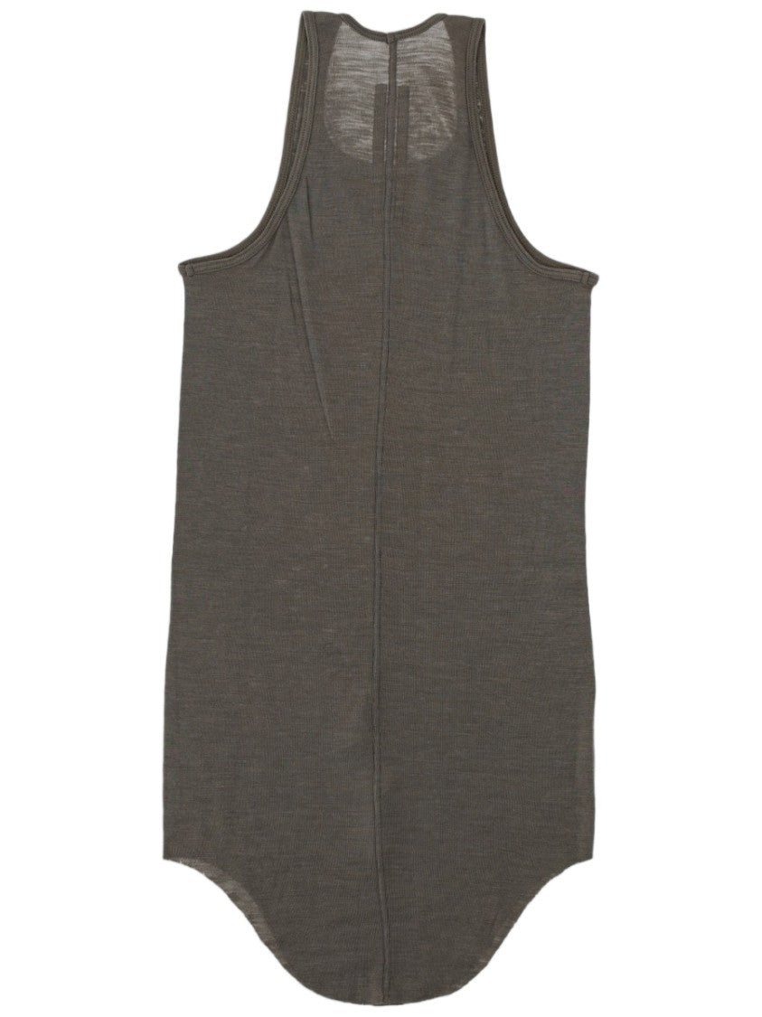 Rick Owens Basic Rib Scoop Neck Ribbed Wool-Silk Tank Top