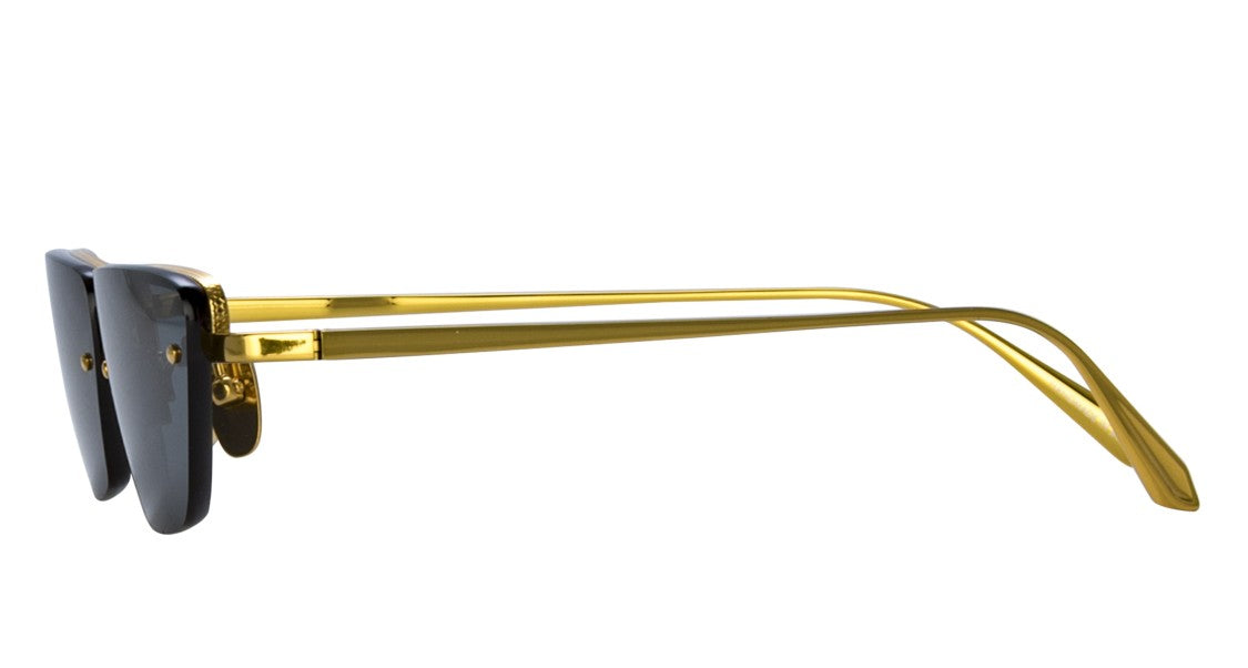 Linda Farrow Lfl Square-Frame Sunglasses With Metallic Gold Structure