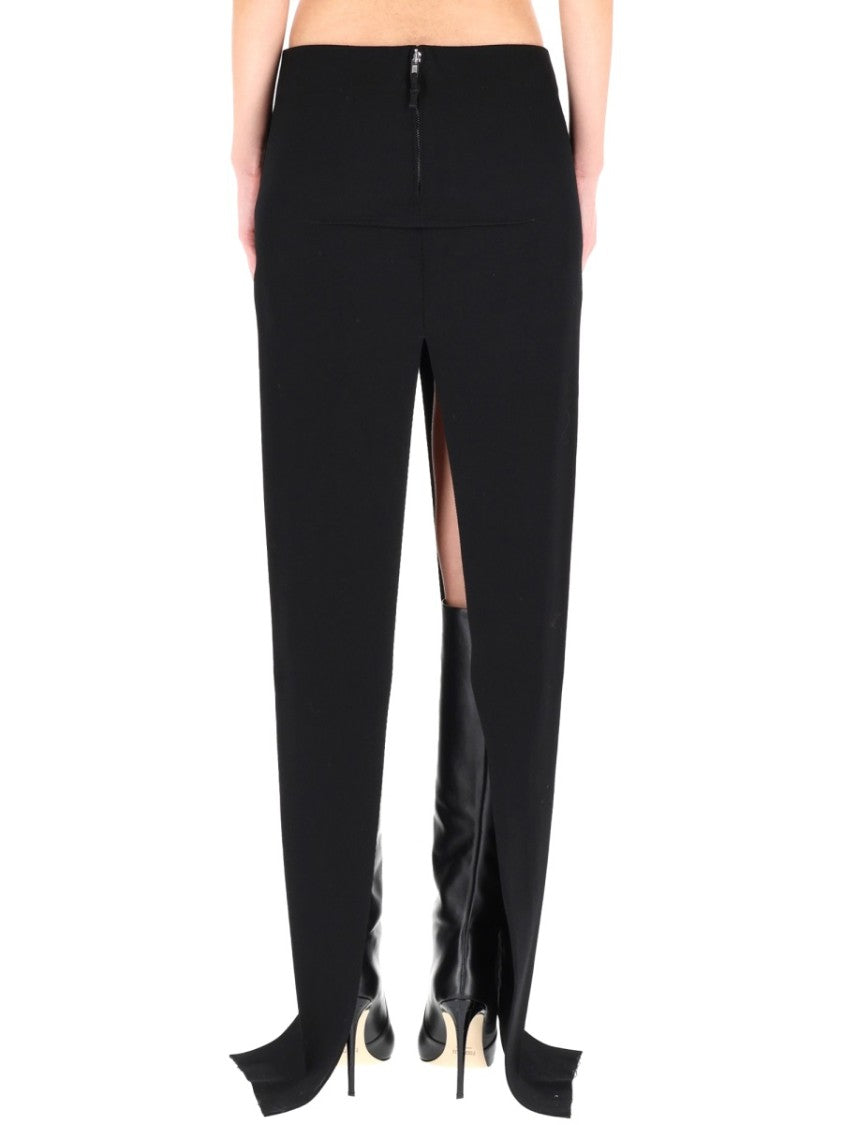 Rick Owens Maxi Skirt In Smooth Black Wool