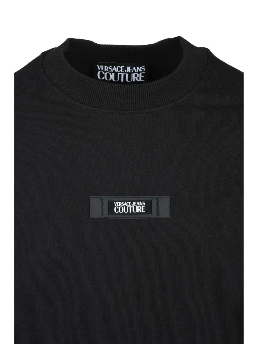 Versace Jeans Couture Black Crewneck Cotton Sweatshirt