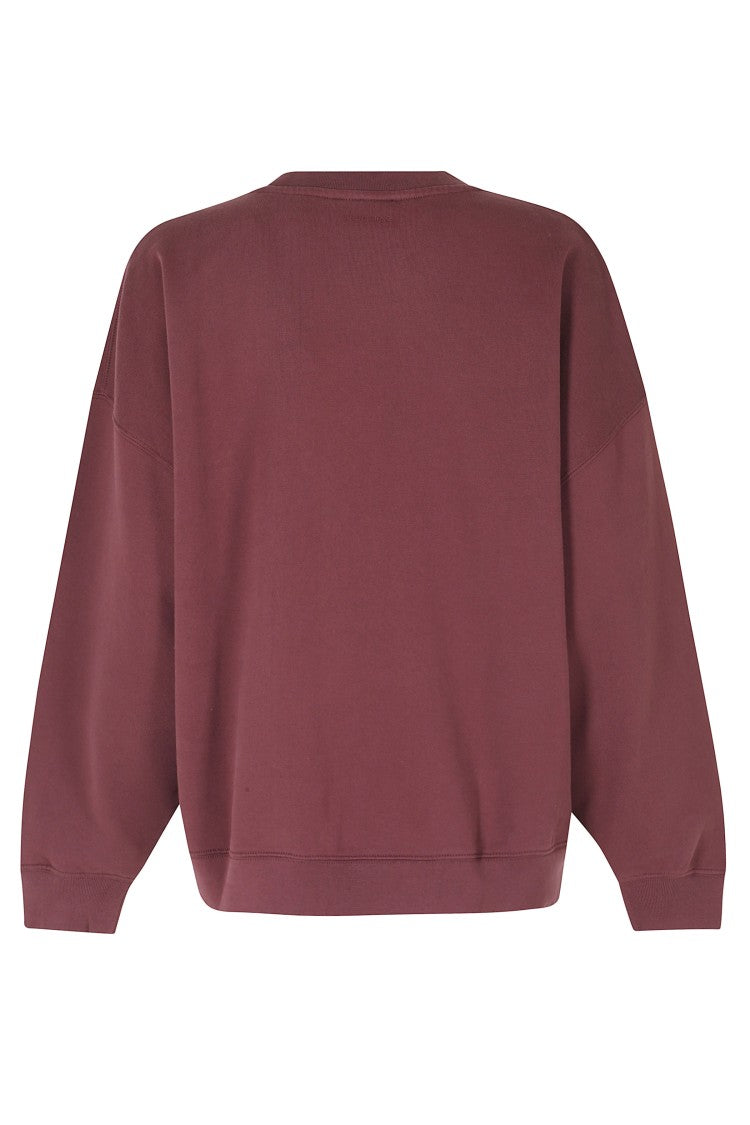 Anine Bing Dark Miles Letterman Oversized Brushed Cotton Sweatshirt