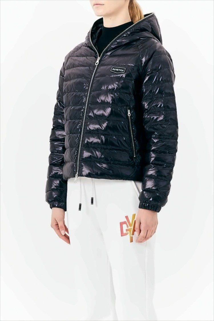 Duvetica Glossy Quilted Puffer Jacket With Cropped Fit
