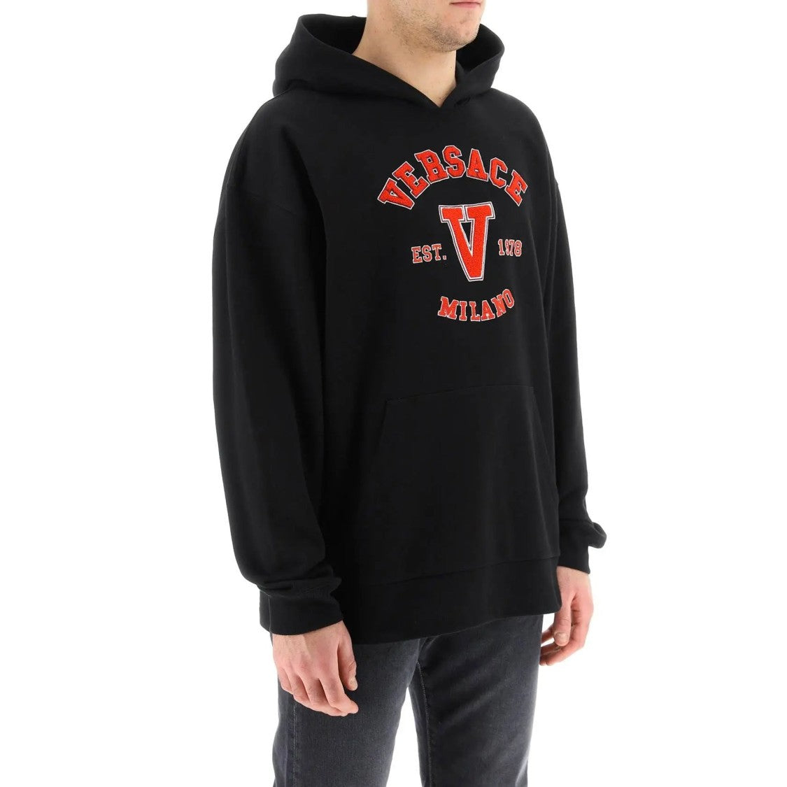 Versace Hooded Cotton Logo Sweatshirt