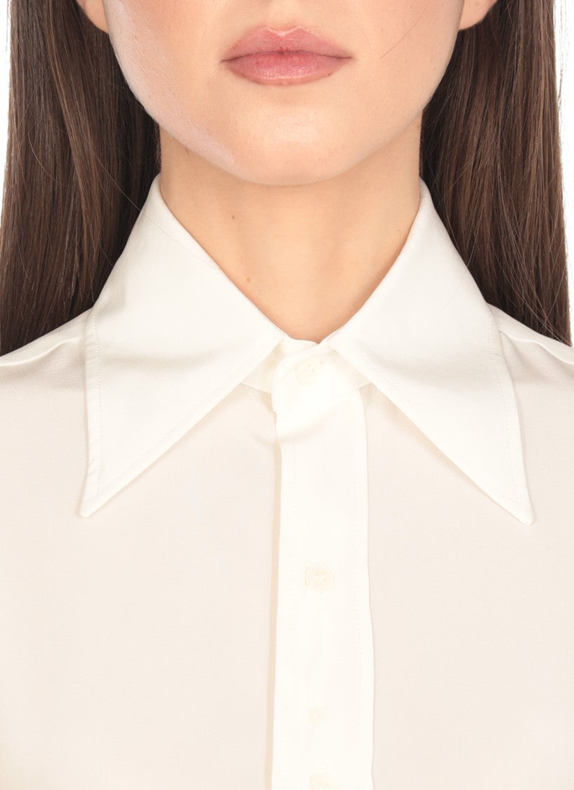 Mm6 By Maison Margiela White Silk Shirt