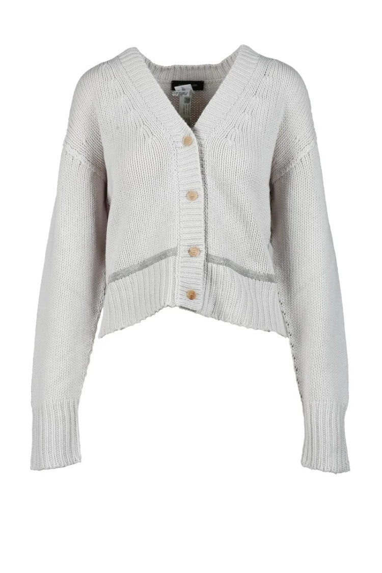 Fabiana Filippi Wool Silk Cashmere Cardigan - Beige