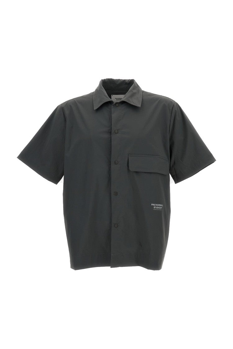 Pas Normal Studios Off-Race Gray Nylon Short-Sleeve Shirt