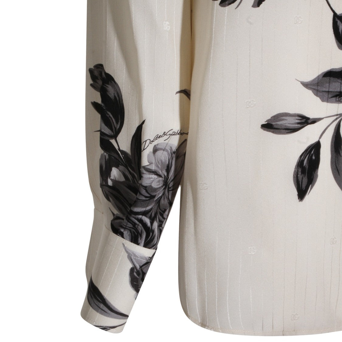 Dolce & Gabbana Monochrome Floral Print Button-Down Shirt