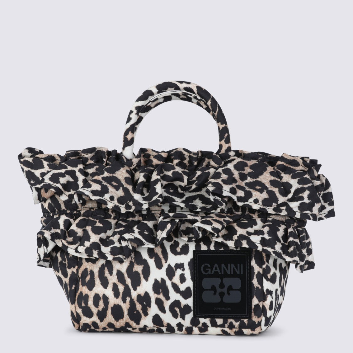 Ganni Leopard Print Satchel