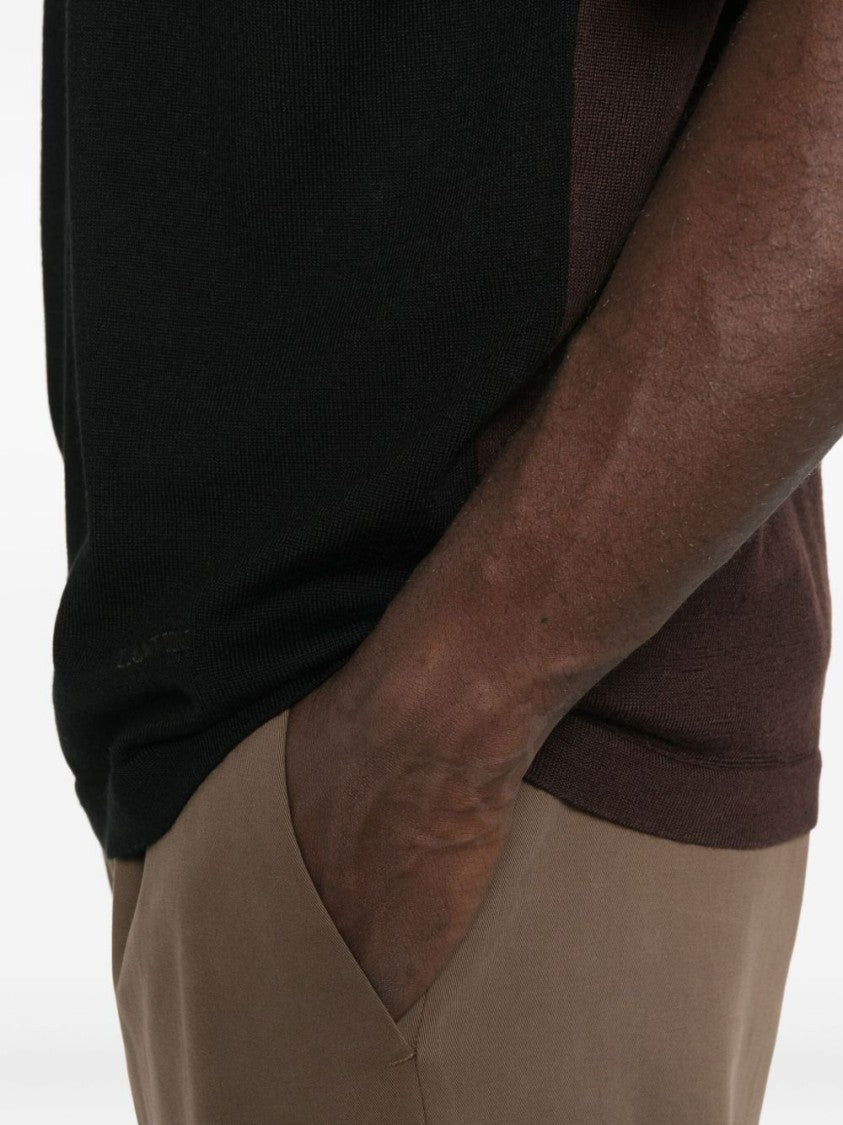 Lanvin Contrasting Panel Cotton T-Shirt