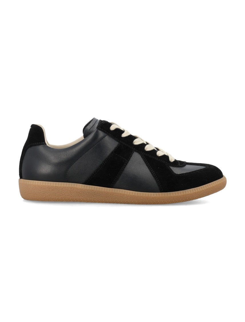 Maison Margiela Replica Low-Profile Black Leather Sneakers